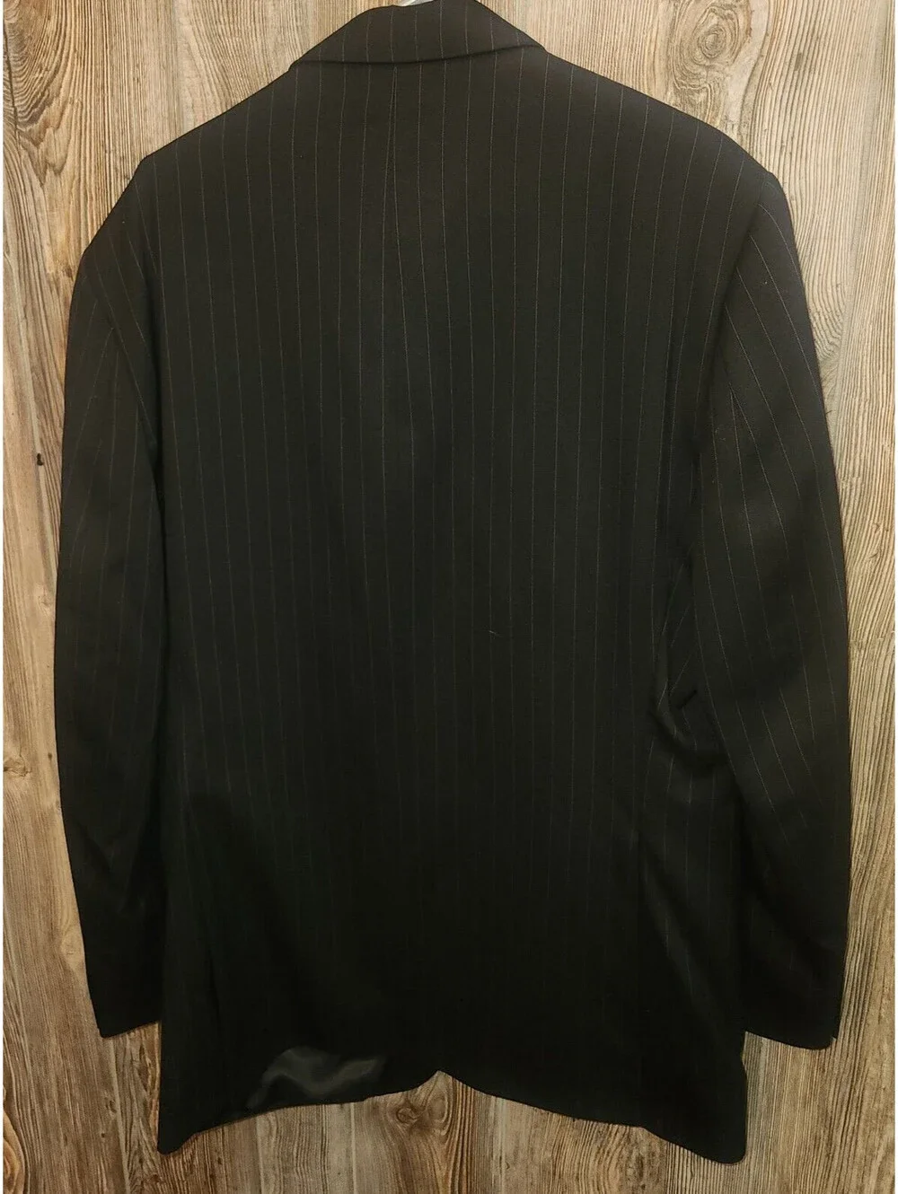 Van Heusen Suit Separates Size 42L Pinstripe Black Blazer Sport Coat Jacket Prom